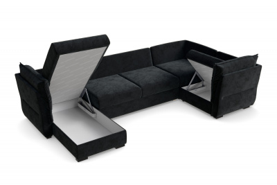 Диван-кровать, набор 1, ткань Сенсей Black Onyx