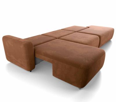 Диван-кровать, набор 150, оттоманка слева, ткань Tibet Coral